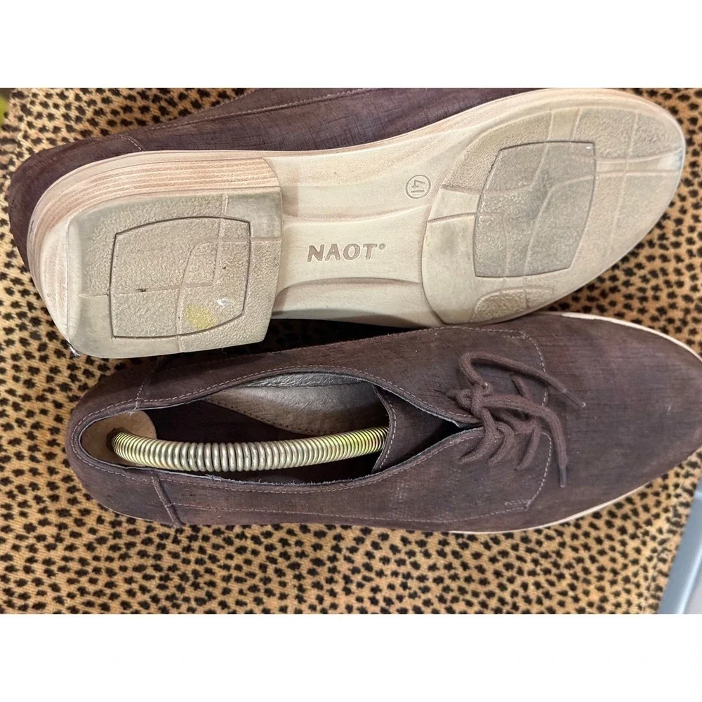 Naot Brown Suede Oxford Dress‎ Shoes Size 41 Mens Womens Unisex